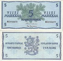 *5 Markka Fínsko 1963, P99a UNC - Kliknutím na obrázok zatvorte -